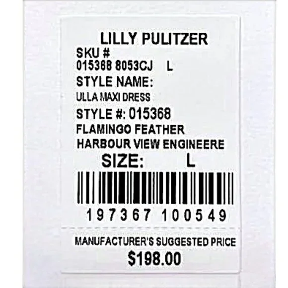 Lilly Pulitzer Ulla Maxi Dress in Flamingo Feather/Harbour View NWT - Size Large - Picture 8 of 9